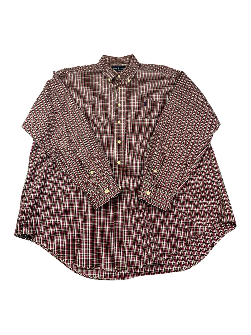 Vintage Ralph Lauren Men’s Long Sleeve Button Up Shirt Check Classic Fit Size L
